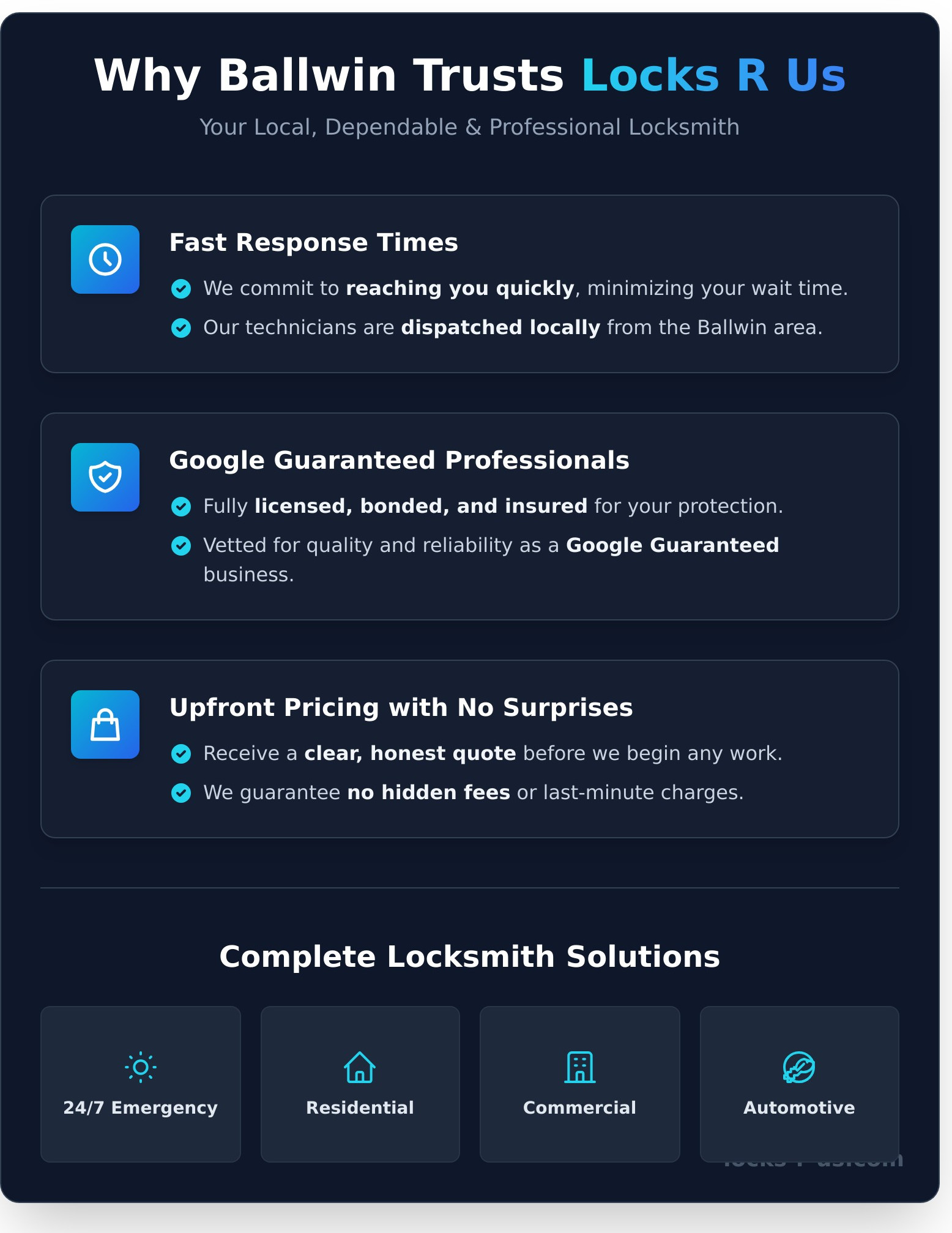 Your Trusted 24/7 Locksmith in Ballwin, MO - Infographic