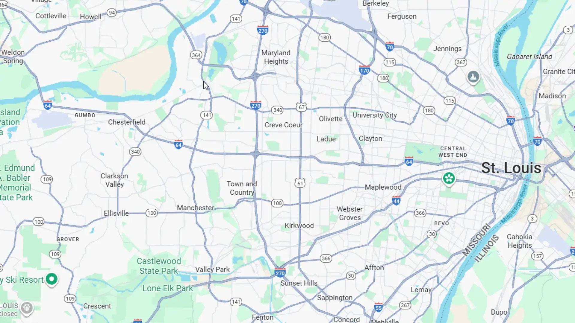 High Clarity St. Louis Missouri Regional Service Map